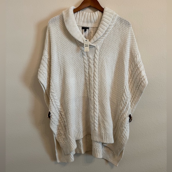 Talbots Poncho Shawl Wool Blend Oversized Sweater